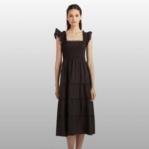 Hill House The Ellie Nap Dress in Black Swiss Dot - S